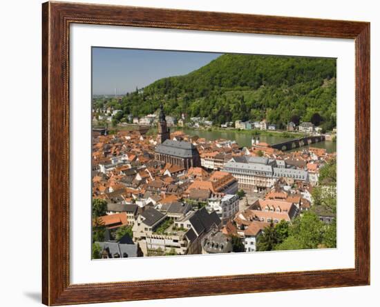 View from the Castle of the Old City, and the River Neckar, Heidelberg, Baden-Wurttemberg, Germany-James Emmerson-Framed Photographic Print