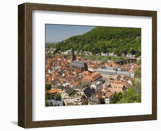 View from the Castle of the Old City, and the River Neckar, Heidelberg, Baden-Wurttemberg, Germany-James Emmerson-Framed Photographic Print