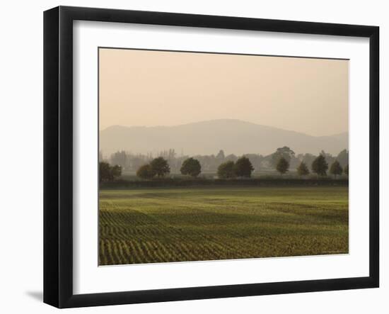 View from the Cotswold Way Footpath, Stanway Village, the Cotswolds, Gloucestershire, England-David Hughes-Framed Photographic Print