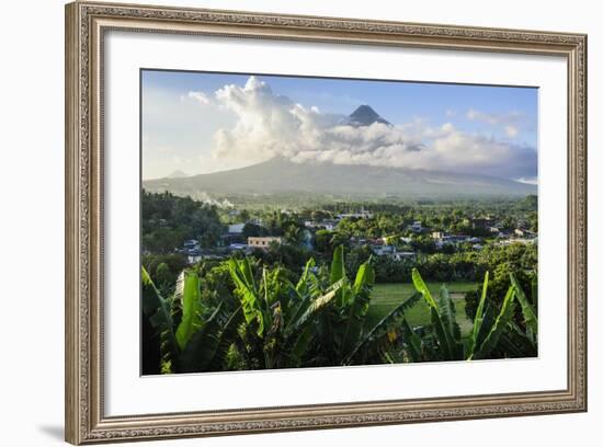 View from the Daraga Church to the Volcano of Mount Mayon, Legaspi, Southern Luzon, Philippines-Michael Runkel-Framed Photographic Print