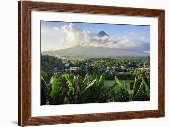 View from the Daraga Church to the Volcano of Mount Mayon, Legaspi, Southern Luzon, Philippines-Michael Runkel-Framed Photographic Print