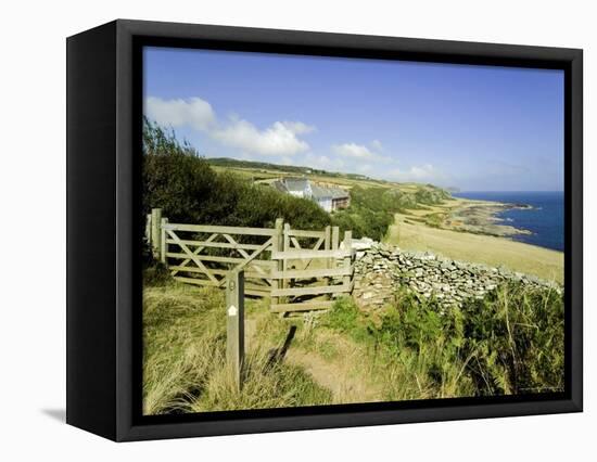 View from the Devon Coast Path at Prawle Point, South Hams, Devon, England, United Kingdom-David Hughes-Framed Premier Image Canvas