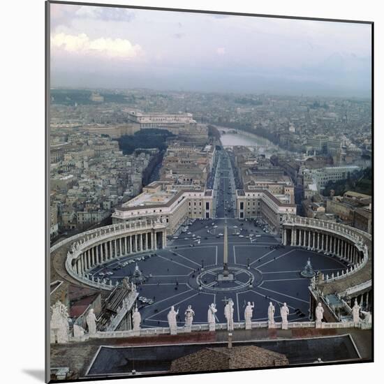 View from the Dome of St Peters in Rome, 17th Century-Gian Lorenzo Bernini-Mounted Photographic Print
