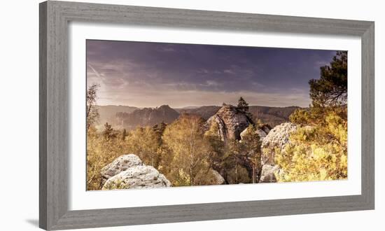 View from the Gamrich in Saxon Switzerland-Jorg Simanowski-Framed Photographic Print