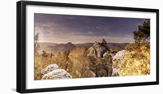 View from the Gamrich in Saxon Switzerland-Jorg Simanowski-Framed Photographic Print