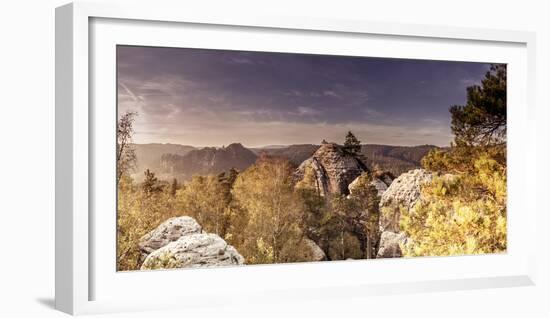 View from the Gamrich in Saxon Switzerland-Jorg Simanowski-Framed Photographic Print