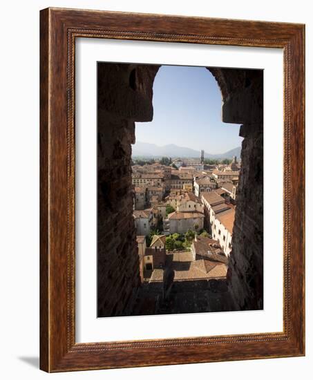 View from the Giunigi Tower, Lucca, Tuscany, Italy, Europe-Oliviero Olivieri-Framed Photographic Print