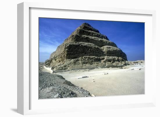 View from the Left of Step Pyramid of King Djoser (Zozer), Saqqara, Egypt, 3rd Dynasty, C2600 Bc-Imhotep-Framed Photographic Print