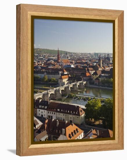 View from the 'Marienberg' Fortress over Wurzburg, 'Alte MainbrŸcke' (Bridge-Rainer Mirau-Framed Premier Image Canvas