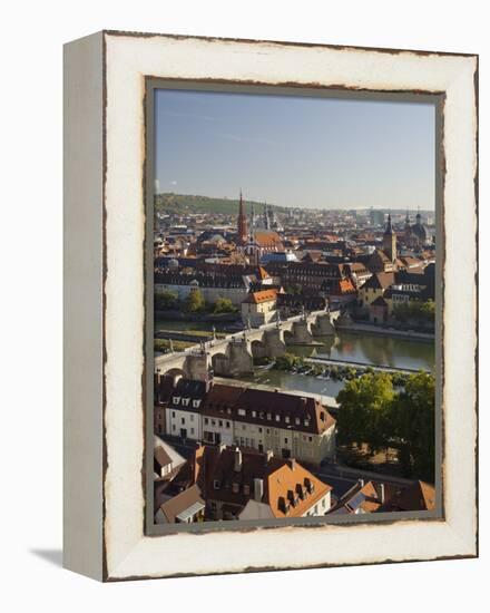 View from the 'Marienberg' Fortress over Wurzburg, 'Alte MainbrŸcke' (Bridge-Rainer Mirau-Framed Premier Image Canvas