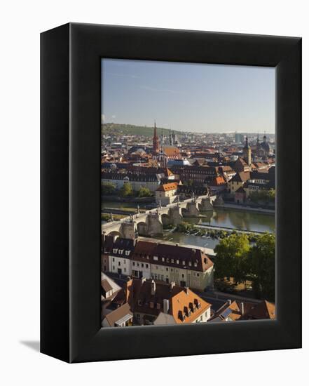 View from the 'Marienberg' Fortress over Wurzburg, 'Alte MainbrŸcke' (Bridge-Rainer Mirau-Framed Premier Image Canvas