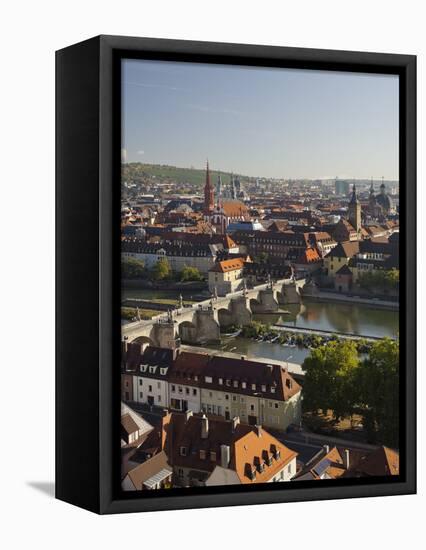 View from the 'Marienberg' Fortress over Wurzburg, 'Alte MainbrŸcke' (Bridge-Rainer Mirau-Framed Premier Image Canvas