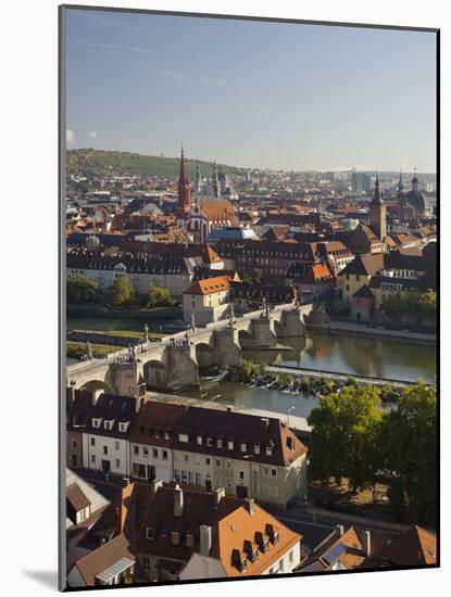 View from the 'Marienberg' Fortress over Wurzburg, 'Alte MainbrŸcke' (Bridge-Rainer Mirau-Mounted Photographic Print