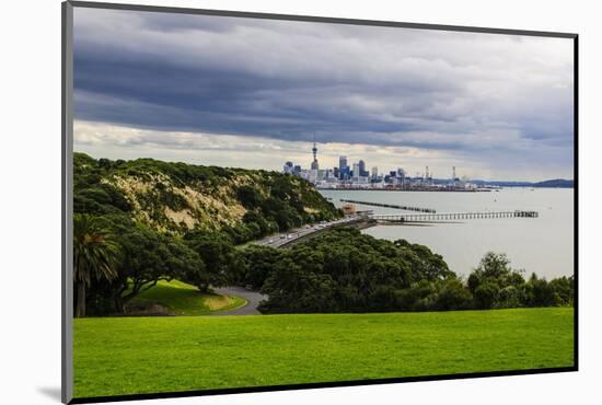 View from the Michael Joseph Savage Memorial at the Tamaki Drive over the Skyline of Auckland-Michael-Mounted Photographic Print