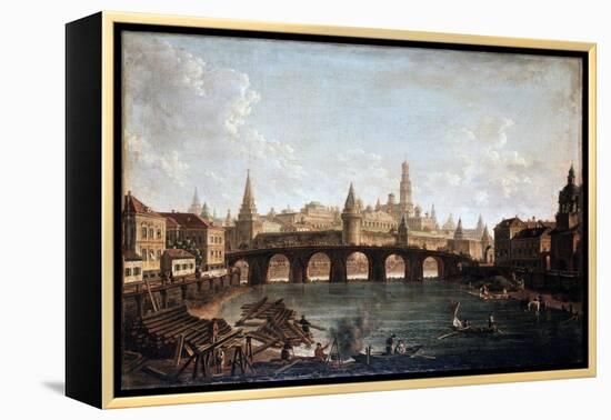 View from the Moscow Kremlin and the Bolshoy Kamenny Bridge (Greater Stone Bridge), 1810S-Fyodor Yakovlevich Alexeev-Framed Premier Image Canvas