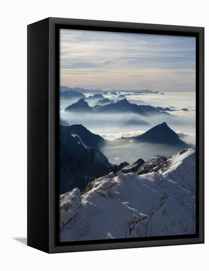 View from the Mount Santis, Appenzell Innerrhoden, Switzerland-Ivan Vdovin-Framed Premier Image Canvas