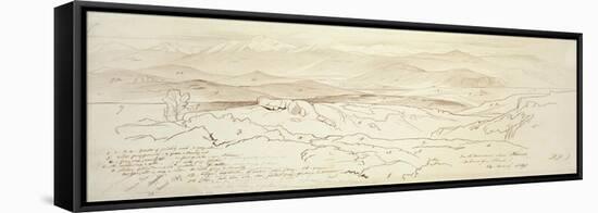 View from the Mountains Above Phonia, 1849 (Pen and Brown Ink with Graphite on Off-White Paper)-Edward Lear-Framed Premier Image Canvas