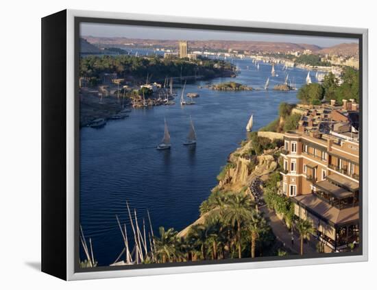 View from the New Cataract Hotel of the River Nile at Aswan, Egypt, North Africa, Africa-Harding Robert-Framed Premier Image Canvas