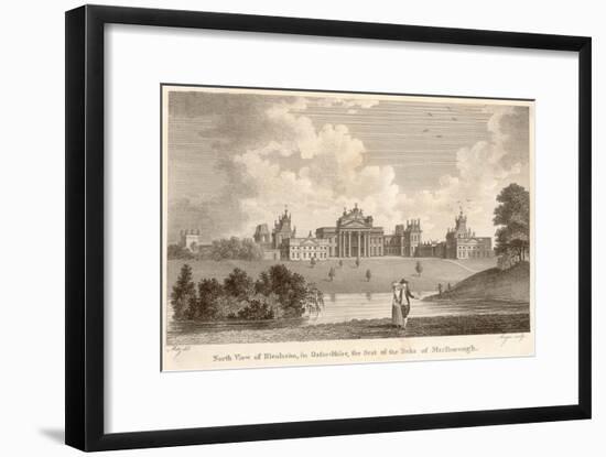 View from the North, with a Gentleman and Lady Walking by the Lake-null-Framed Art Print