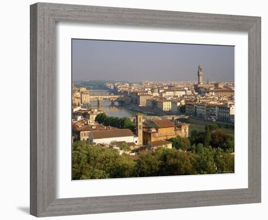 View from the Piazzale Michelangelo Over the City and River Arno in Florence, Tuscany, Italy-Gavin Hellier-Framed Photographic Print