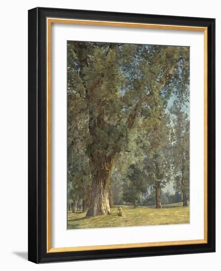 View from the Prater in Vienna (With Tree at Left)-Ferdinand Georg Waldmüller-Framed Giclee Print