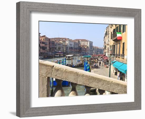 View From the Rialto Bridge, Grand Canal, Venice, UNESCO World Heritage Site, Veneto, Italy, Europe-Amanda Hall-Framed Photographic Print