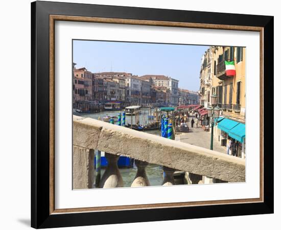 View From the Rialto Bridge, Grand Canal, Venice, UNESCO World Heritage Site, Veneto, Italy, Europe-Amanda Hall-Framed Photographic Print