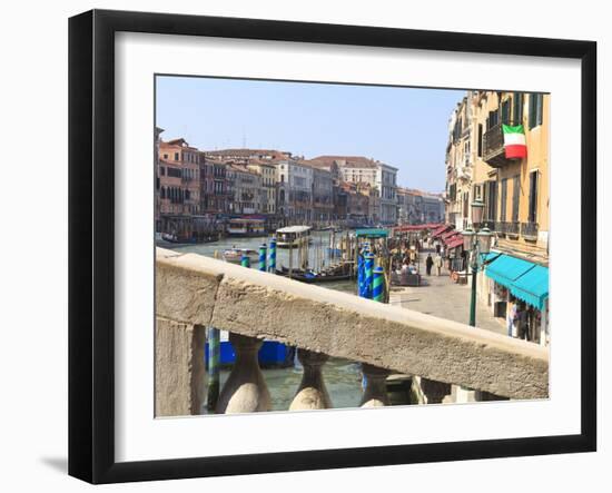 View From the Rialto Bridge, Grand Canal, Venice, UNESCO World Heritage Site, Veneto, Italy, Europe-Amanda Hall-Framed Photographic Print