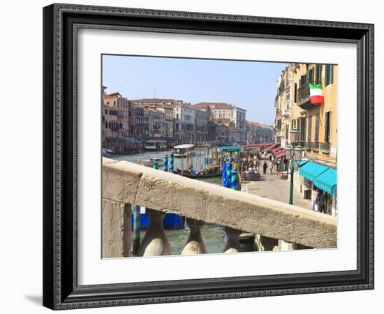 View From the Rialto Bridge, Grand Canal, Venice, UNESCO World Heritage Site, Veneto, Italy, Europe-Amanda Hall-Framed Photographic Print