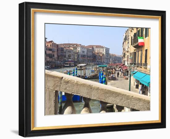 View From the Rialto Bridge, Grand Canal, Venice, UNESCO World Heritage Site, Veneto, Italy, Europe-Amanda Hall-Framed Photographic Print