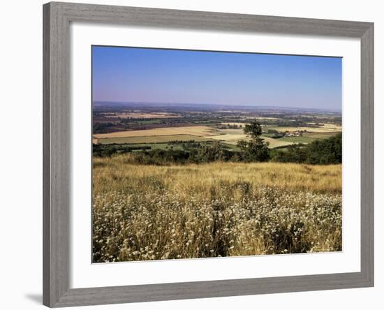 View from the Ridgeway of the Vale of Aylesbury, Buckinghamshire, England, United Kingdom-David Hughes-Framed Photographic Print