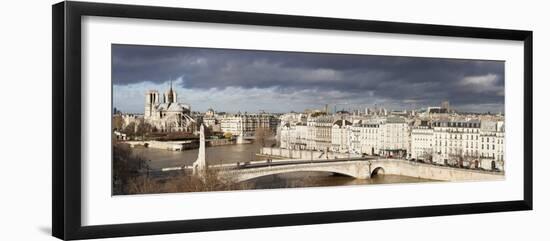 View from the River Seine to the Ile De La Cite and Notre Dame, Paris, Ile-De-France, France-null-Framed Photographic Print