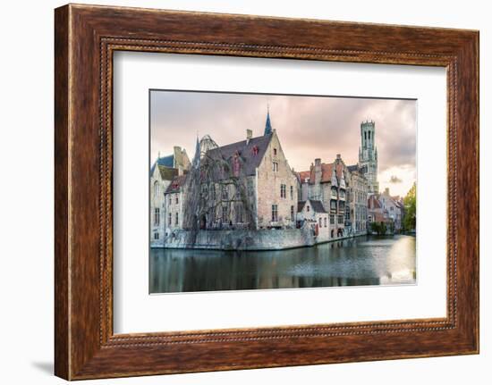 View from the Rozenhoedkaai, Bruges, Belgium, Europe.-Francesco Riccardo Iacomino-Framed Photographic Print