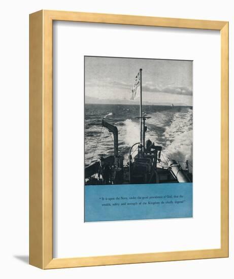 View from the stern of a British warship, c1940 (1943)-Unknown-Framed Photographic Print