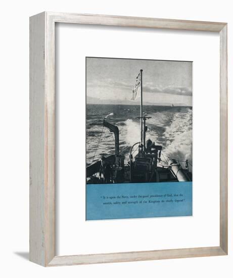 View from the stern of a British warship, c1940 (1943)-Unknown-Framed Photographic Print