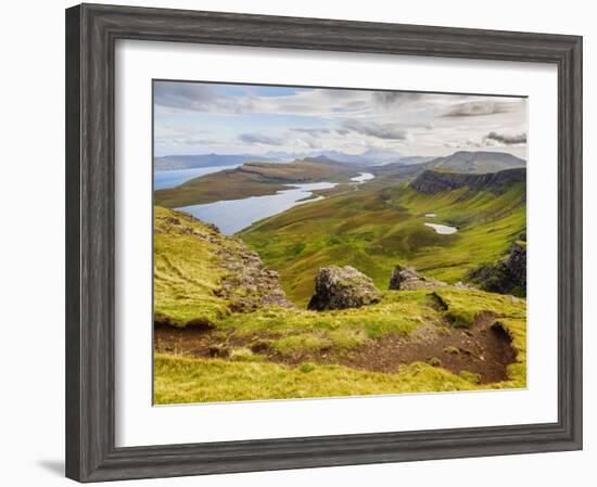 View from The Storr towards the Loch Leathan, Isle of Skye, Inner Hebrides, Scotland, United Kingdo-Karol Kozlowski-Framed Photographic Print