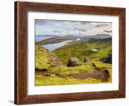 View from The Storr towards the Loch Leathan, Isle of Skye, Inner Hebrides, Scotland, United Kingdo-Karol Kozlowski-Framed Photographic Print