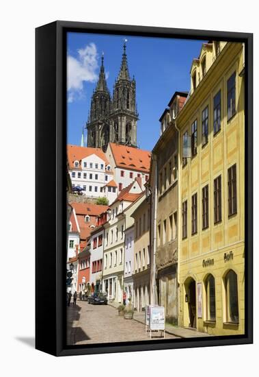 View from the Street 'Burgberg' in the Old Town of Mei§en to the Cathedral-Uwe Steffens-Framed Premier Image Canvas