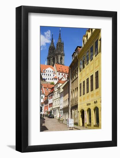 View from the Street 'Burgberg' in the Old Town of Mei§en to the Cathedral-Uwe Steffens-Framed Photographic Print