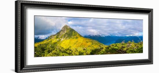 View from the summit of Mt. Verstovia, Sitka, Alaska, USA-Mark A Johnson-Framed Photographic Print
