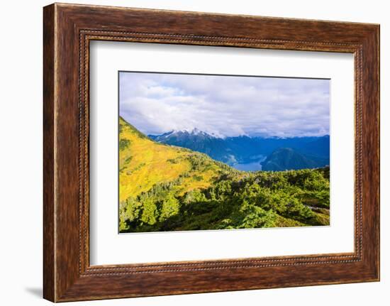 View from the summit of Mt. Verstovia, Sitka, Alaska, USA-Mark A Johnson-Framed Photographic Print