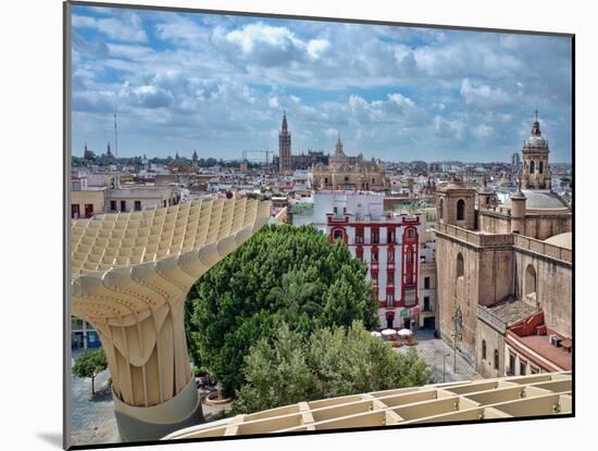 View from the Top of Metropol Parasol Structure, Seville, Spain-Felipe Rodriguez-Mounted Photographic Print