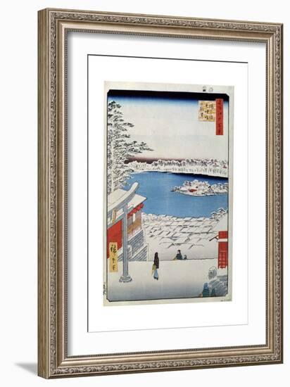 View from the Top of the Slope at the Tenjin Shrine at Yushima, 1856-1858-Utagawa Hiroshige-Framed Giclee Print