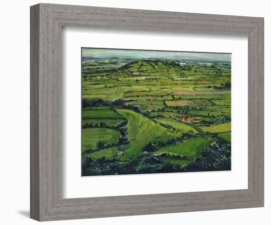 View from the Tor Ii, 2008, (Oil on Canvas)-Helen White-Framed Giclee Print