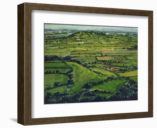 View from the Tor Ii, 2008, (Oil on Canvas)-Helen White-Framed Giclee Print