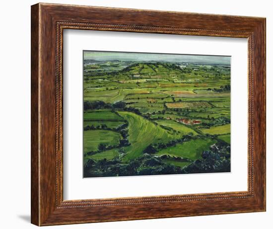 View from the Tor Ii, 2008, (Oil on Canvas)-Helen White-Framed Giclee Print