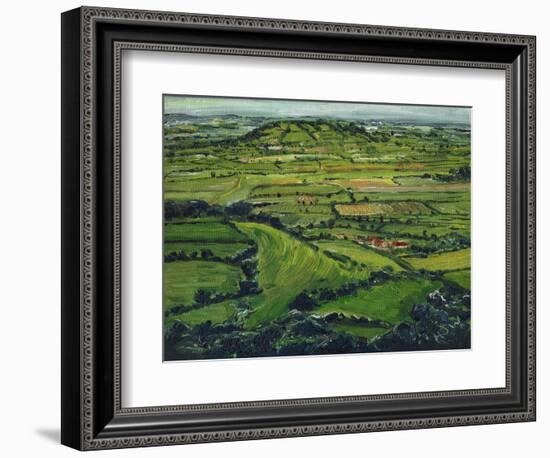 View from the Tor Ii, 2008, (Oil on Canvas)-Helen White-Framed Giclee Print