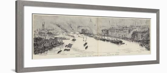 View from the Tower Bridge, London, Looking West-null-Framed Giclee Print
