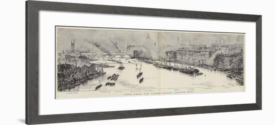 View from the Tower Bridge, London, Looking West-null-Framed Giclee Print