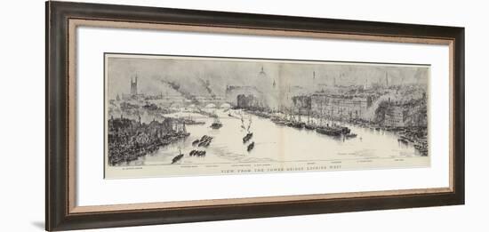 View from the Tower Bridge, London, Looking West-null-Framed Giclee Print